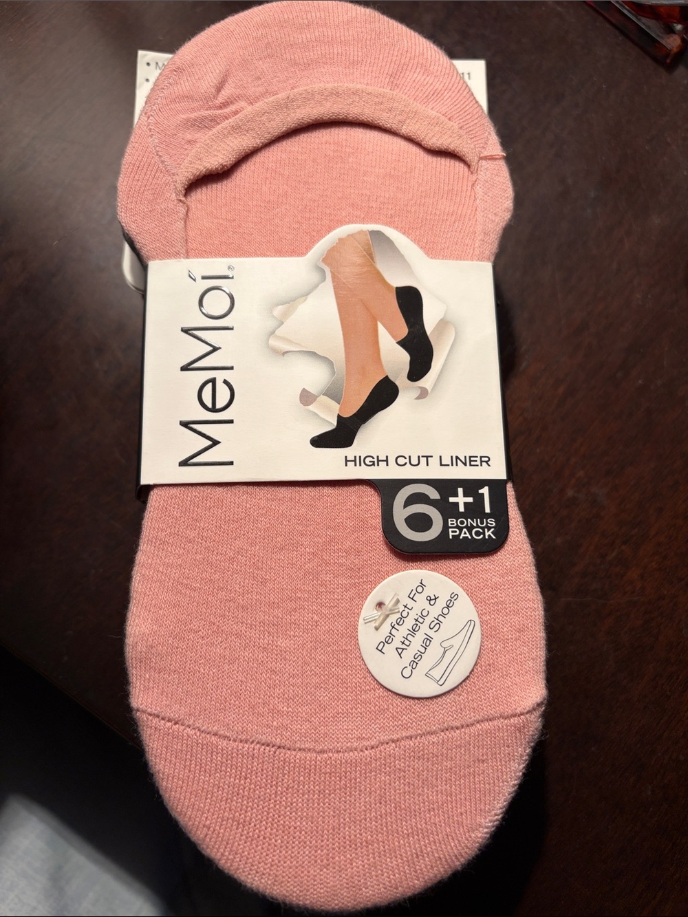 MeMoi Pink High Cut Liner Socks - 7 Pack